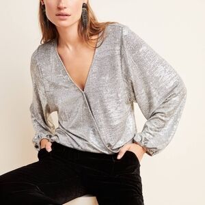NWT Anthropologie Carys Silver Dolman Top